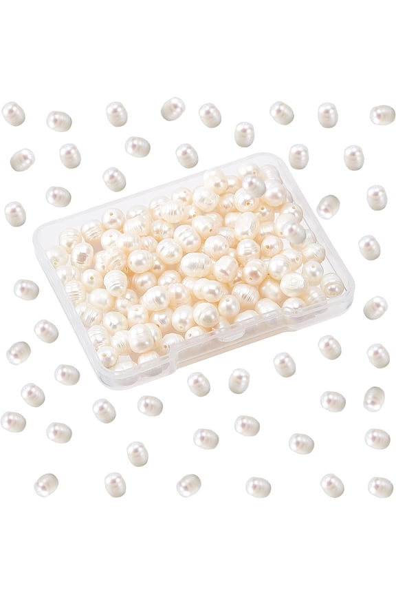 1 Box Natural Pearls Beads 100pcs Freshwater Pearl Beads 5~8.5mm Rice Beach Pearl Baroque Polished Pearls