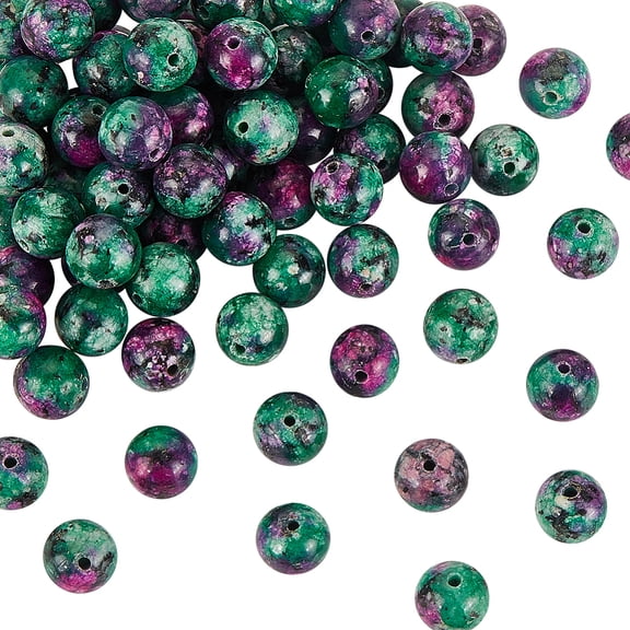 1 Box Natural Ruby in Zoisite Beads Strands Dyed Round 8mm Hole: 1mm about 100pcs/box