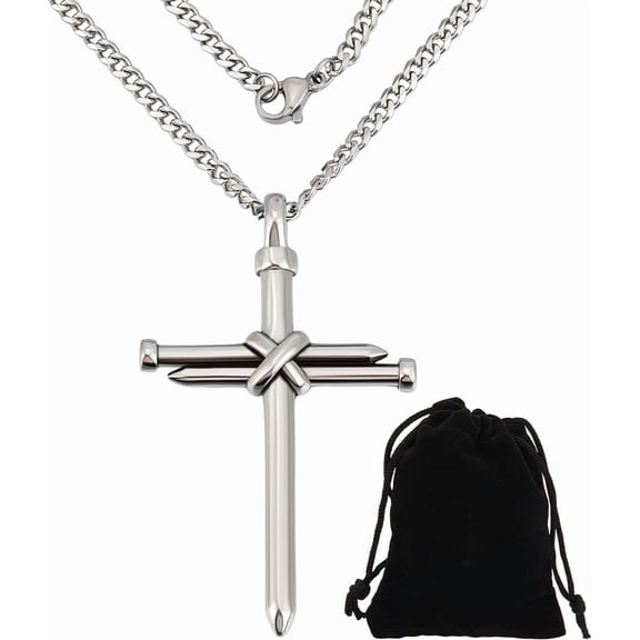 1 Box Necklace for Women 304 Stainless Steel Pendant Necklace with Curb Chain Necklaces and Velvet Pouches for Birthday Christmas Thanksgiving Day Gifts Making DIY