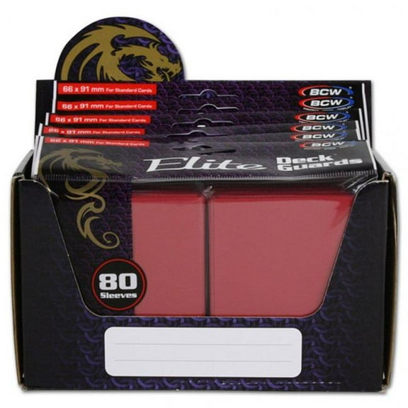 1 Box Of 80 BCW Elite Deck Guard Red Deck Protector Gaming Card Sleeves