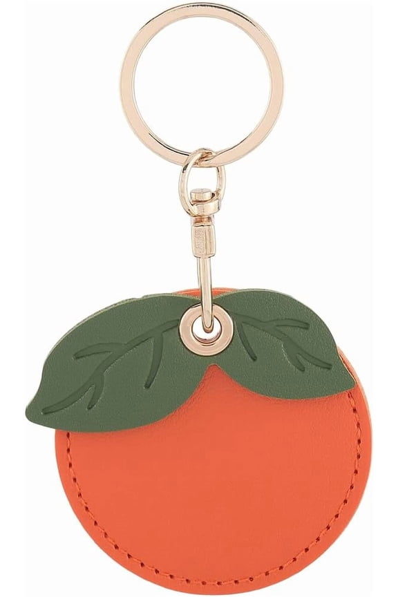 1 Box Orange Keychain Charms Keychain Holder Fruit Food PU Imitation Leather Cover Alloy Rings GPS Case Key Chains for Handbags Card Car Key Bags Purse Wallet DIY Decoration