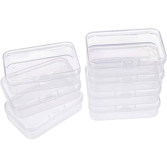 1 Box Plastic Bead Containers Cuboid Clear 7.4x4.9x2cm 16pcs Carton: 20x13x8cm DIY