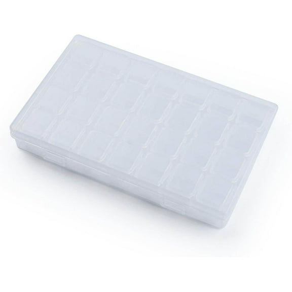 1 Box Rectangle Bead Storage Containers with Hinged Lid and 28 Clear Plastic Grids Plastic Organizer Box Jewelry Case for Small Items Art Craft Jewelry Projects