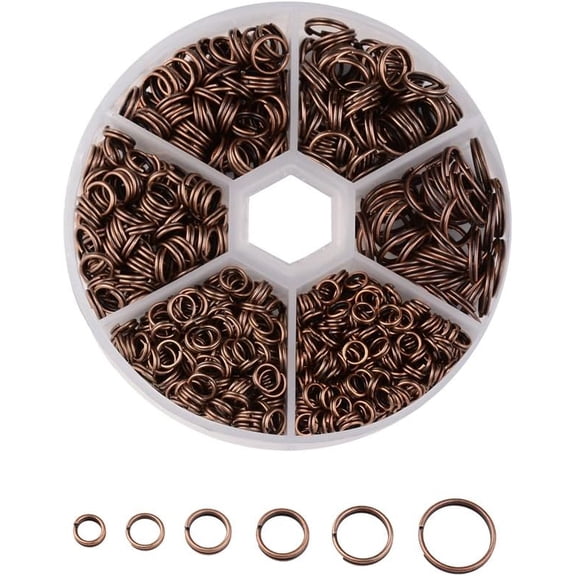 1 Box Red Copper Iron Split Rings Double Loops Jump Rings 4mm/5mm/6mm/7mm/8mm/10mm Round Split Jump Rings Closed Jump Rings