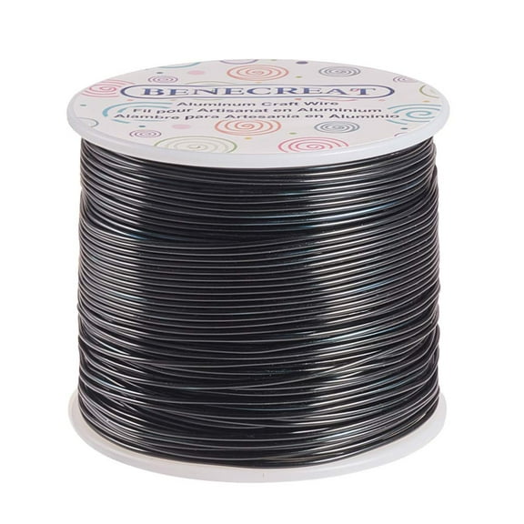 1 Box Round Aluminum Wire Black 17 Gauge 1.2mm 380.57 Feet(116m)/roll