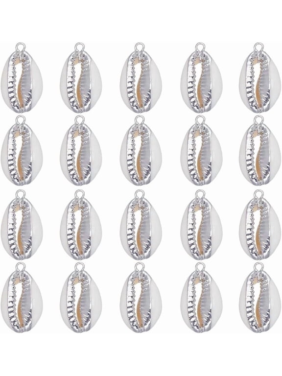 1 Box Shell Charms Natural White Cowrie Seashells Charm Conch Shells Electroplated Charms Summer Ocean Sea Charm for Jewelry Making Charm Necklace Bracelet Earring DIY Craft