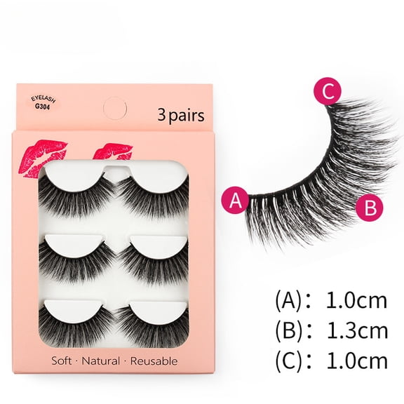 1 Box Skin-friendly Smudge-proof False Eyelashes,Faux Mink Hair 3D Extension Makeup Eyelash,Natural Look Wispy Faux Lashes