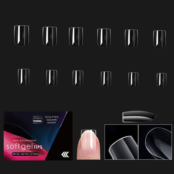 1 Box Soft Gels Tips False Nails Tips Press On Nails Full Covers on Nails Clear False Nails for Nails Extensions
