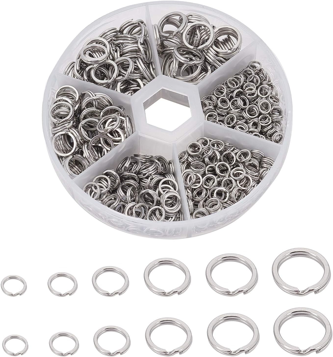 1 Box Stainless Steel Double Snap Ring Fishing Split Rings Lure ...