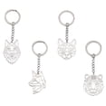 thumbnail image 1 of 1 Box Stainless Steel Keychain Laser Cut Animals Stainless Steel Color 4pcs/box, 1 of 8