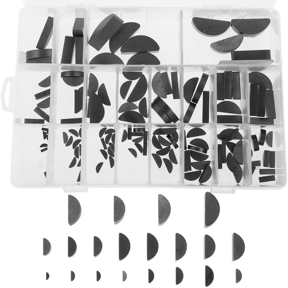 FONDOTIN Woodruff Keys Keyway Assortment Carbon Steel Silver 135 Keys