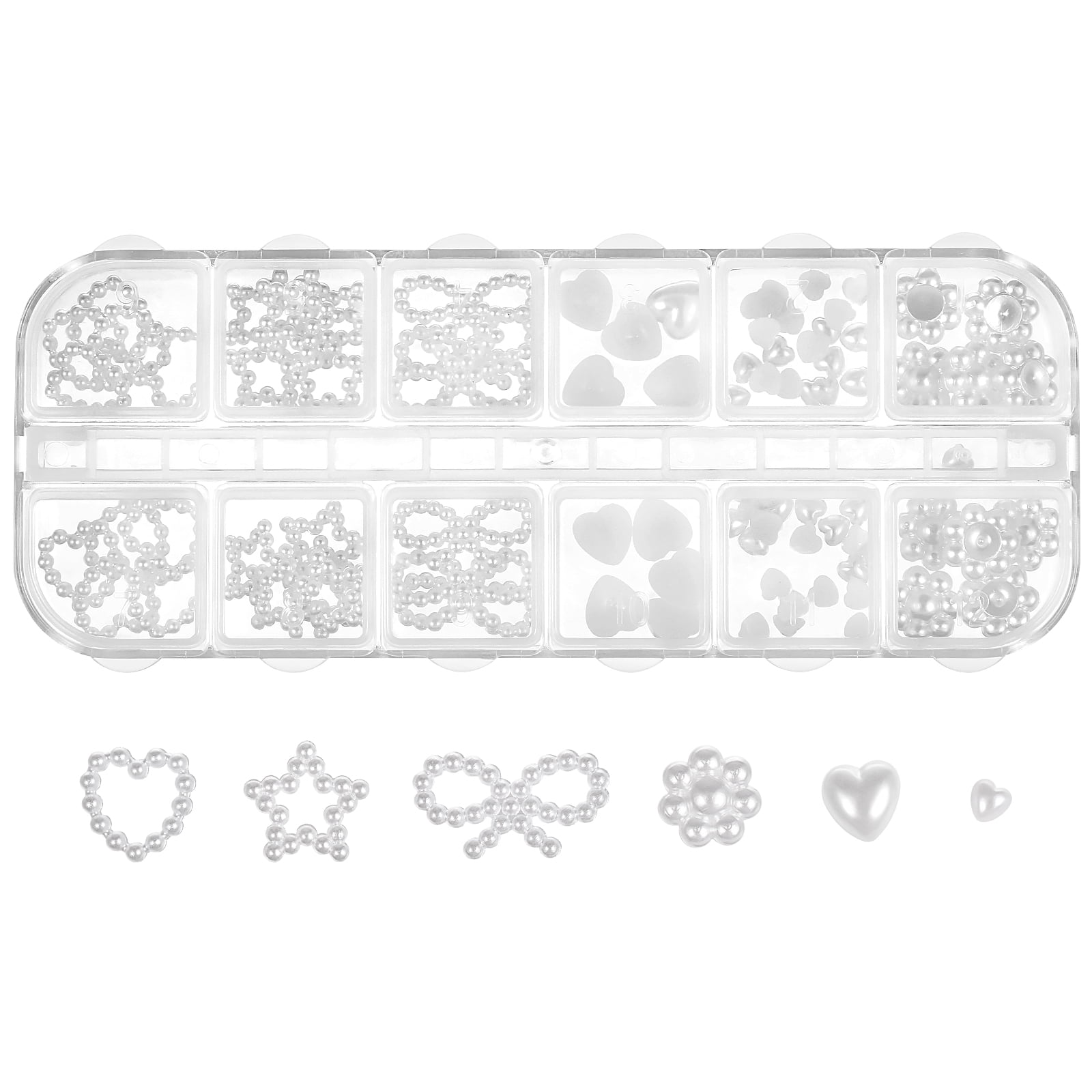 1 Box of Nail Charms for Acrylic Nails Artificial Pearl Nail Decorations Manicure Decor Nail Art Supplies for Women Girls