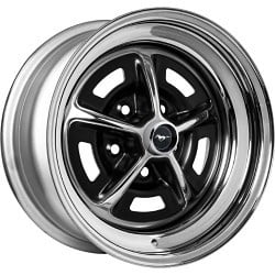 1 Boyd Coddington 15x7 5X4.50 +06 54 Series Magnum 500 With Pony Cap Chrome / Semi Black Wheel Rim