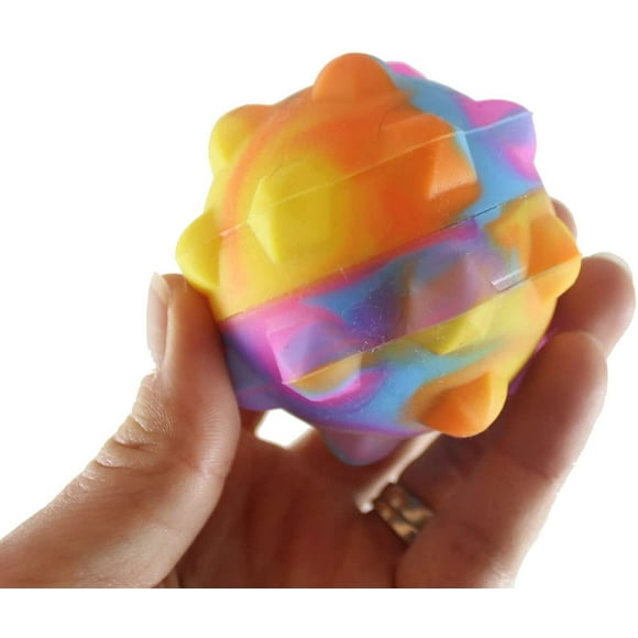 1 Bubble Pop Ball - Bubble Poppers on Ball Squeeze to Pop - Silicone Push Poke Bubble Wrap Fidget Toy - Press Bubbles to Pop - Bubble Popper Sensory Stress Toy OT (Random Color)