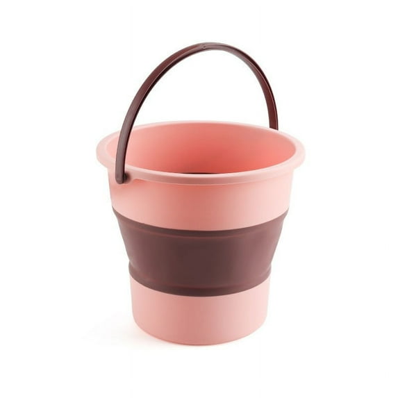 1* Bucket Plastic Foldable Round Tub With Handle Folding Portable Fishing Water Pail Space Saving Outdoor Waterpot for Garden Camping Car Mop Cleaning Beach Bathroom Products