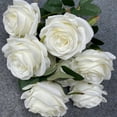 thumbnail image 1 of 1 Bunch 9 Heads Roses Artificial Flowers Fake Roses with Long Stems Realistic Faux Rose Bouquets for Wedding Decorations Bridal Shower Floral Home Table Decor for Wedding Decoration, 1 of 10