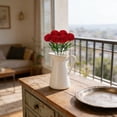 thumbnail image 1 of 1 Bunch Artificial Chrysanthemum Ball Flowers Bouquet, Silk Hydrangea Bridal Wedding Bouquet for Home Office Garden Party Office Coffee House Decoration & Wedding Arrangement, Red, 1 of 7