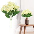 thumbnail image 1 of 1 Bunch Artificial Hydrangea Bouquet, Real touch Fake Flower for Home Table Centerpiece, Wedding Decor Festival Bouquet, Uv Resistant Silk Plant (Green), 1 of 9