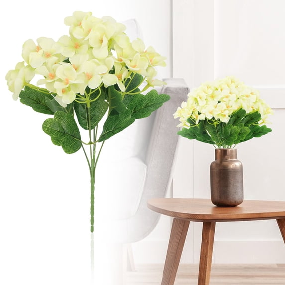 1 Bunch Artificial Hydrangea Bouquet, Real touch Fake Flower for Home Table Centerpiece, Wedding Decor Festival Bouquet, Uv Resistant Silk Plant (Green)