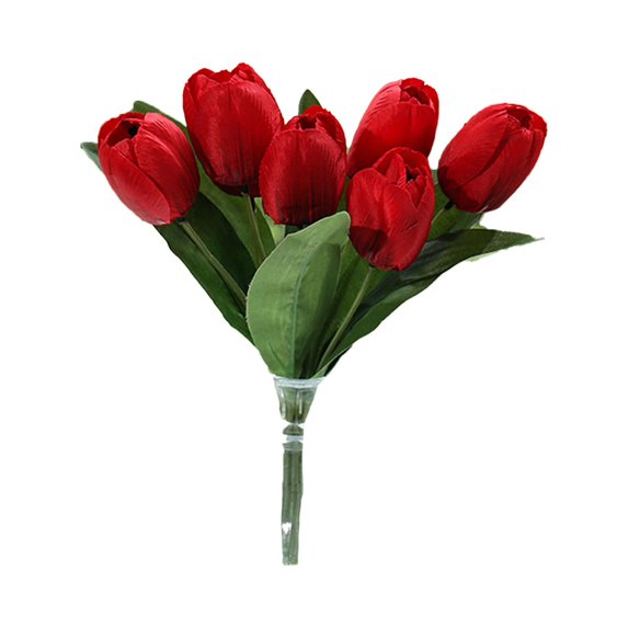 1 Bunch Decorative Bright-colored Artificial Flower Faux Silk Flower Handmade Simulation Tulip for Home