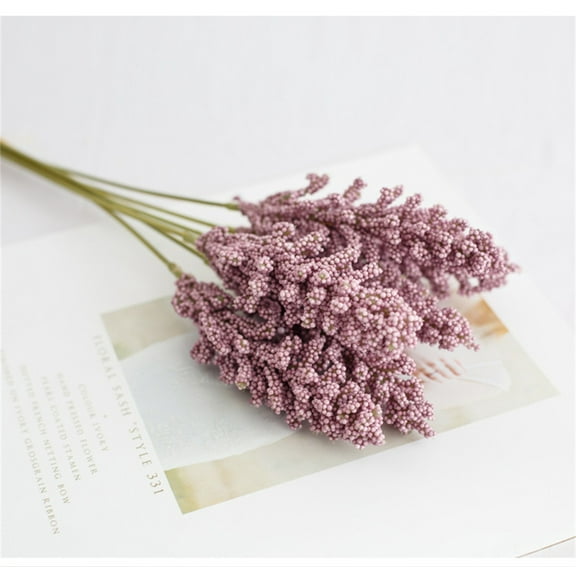 1 Bunch of Lavender (6 Stalks) Clearance! Nomeni Ear of Grain Flower Small Fresh with Grass Artificial Flower Purple, Fake Flowers Promotion Sale! Purple