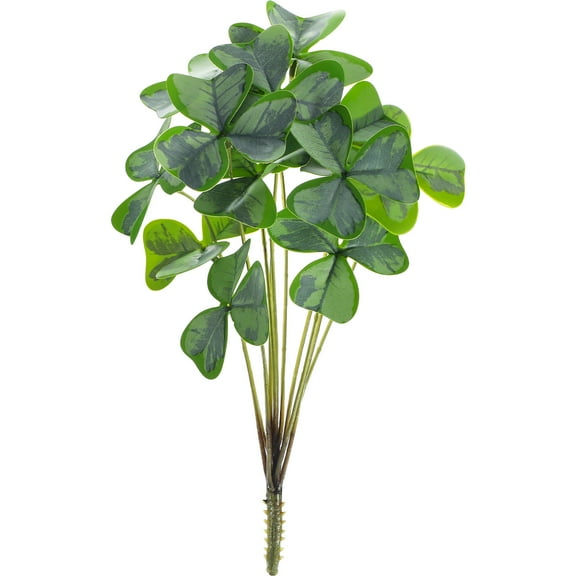 LEDMOMO Simulation Shamrock Bunch Green Artificial Plant Stem for Party and Vase Decorations