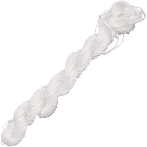 1 Bundle 11 Yards Nylon Jewelry Thread Cord 2mm Shiny Silky Rattail Cord Chinese Knotting Beading Cord for DIY Jewellery Making Macrame Kumihimo Shamballa Bracelet - Snow