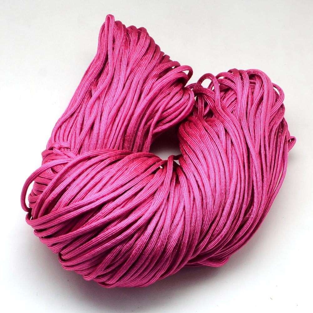 1 Bundle 7 Inner Cores Polyester Spandex Cord Ropes Solid Color for Rope Bracelets Making Camellia 4~5mm 109.36 yards(100m)/bundle 420~500g/bundle