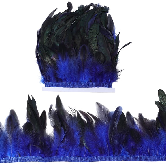 1 Bundle Fashion Feather Cloth Strand Costume Accessories Feather Shape Blue 100 -200x1mm 5m/bundle
