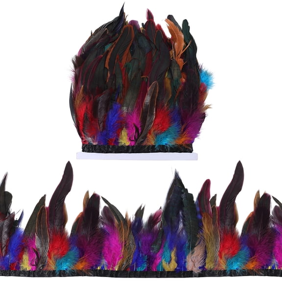1 Bundle Fashion Feather Cloth Strand Costume Accessories Feather Shape Colorful 100 -200x1mm 5m/bundle