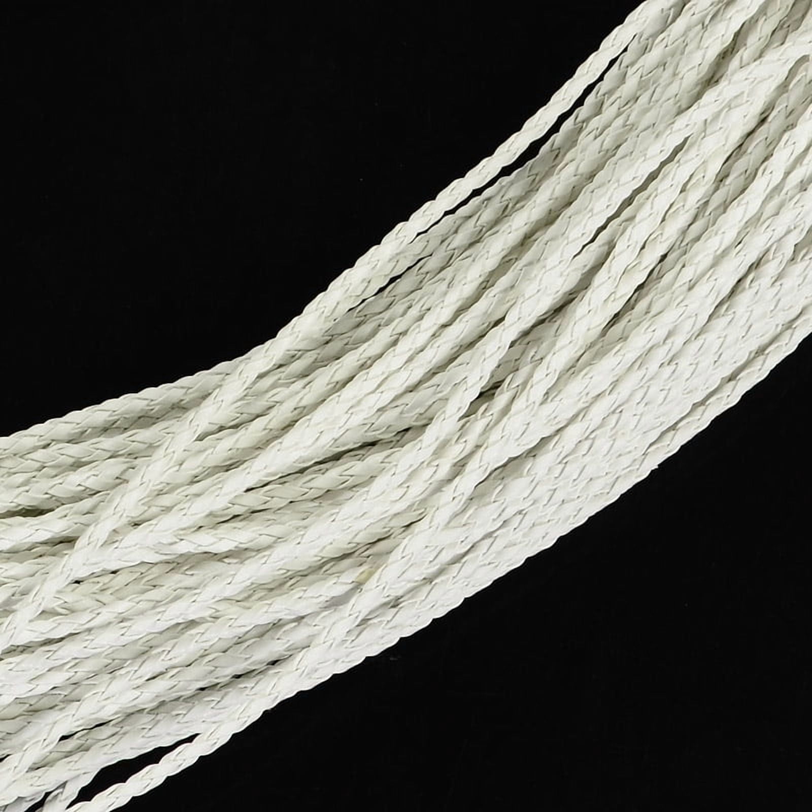 1 Bundle Imitation Leather Cords Round Bracelet Findings White 3x3mm 103.89 yards(95m)/bundle