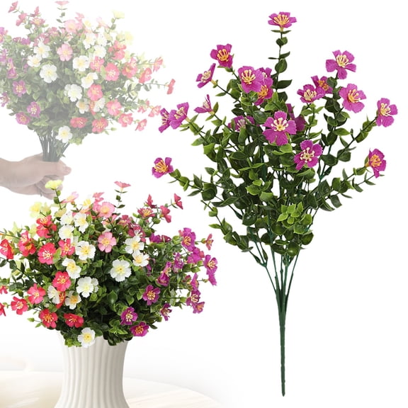 1 Bundle Mums Artificial Flowers for Outdoors 14.2in Silk Flowers Fall Decor Fall Flower Faux Flowers for Outdoor Planters Fake Flowers Fake Plants for Front Porch Garden Home Fall Decorations Purple