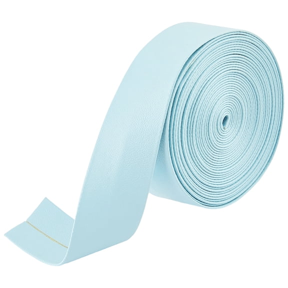 1 Bundle PU Leather Ribbons for Bags Jewelry Making DIY Crafting Pale Turquoise 1-1/8 inch(30mm) about 5.47 Yards(5m)/Bundle