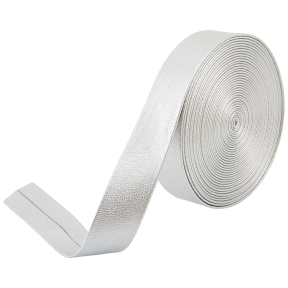 1 Bundle PU Leather Ribbons for Bags Jewelry Making DIY Crafting Silver 3/4 inch(20mm) about 5.47 Yards(5m)/Bundle