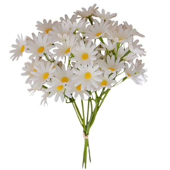 1 Bundle Small Artificial Daisy Flowers Bouquet Faux Silk Tiny Daisy Flowers for Wedding Home Garden Vase Decor, Chrysanthemum Bouquet for Home DIY Craft Flowers Decorations, 1Pc(White,10.6x5.5")