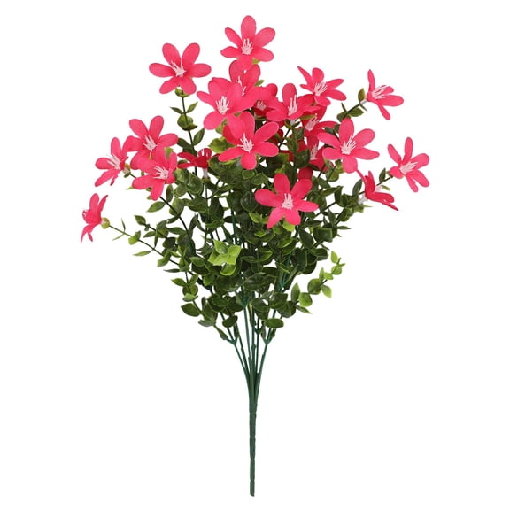 1 Bundles Artificial Flowers for Outdoors,UV Resistant Realistic Fake Spring Summer Flowers with Plastic Faux Lavender Plants for Outside Garden Patio Porch Window Box Hanging Planters Home Decor