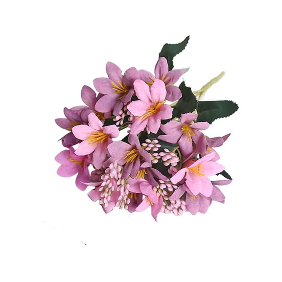 1 Bundles Artificial Lily Plastic Flowers Faux Fake Lilies Plants for Wedding Bouquet Home Party Indoor Table Hotel Office Vases Floral Arrangements Outdoor Garden Decor,Mother's Day gift(D)