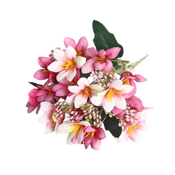 1 Bundles Artificial Lily Plastic Flowers Faux Fake Lilies Plants for Wedding Bouquet Home Party Indoor Table Hotel Office Vases Floral Arrangements Outdoor Garden Decor,Mother's Day gift(A)