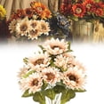 thumbnail image 1 of 1 Bundles Artificial Sunflowers Fake Sunflower Bouquets Faux Flowers for Home Office Wedding Table Centerpieces Festival Decor Decorations Outdoor Fall Decor(Autumn White), 1 of 9