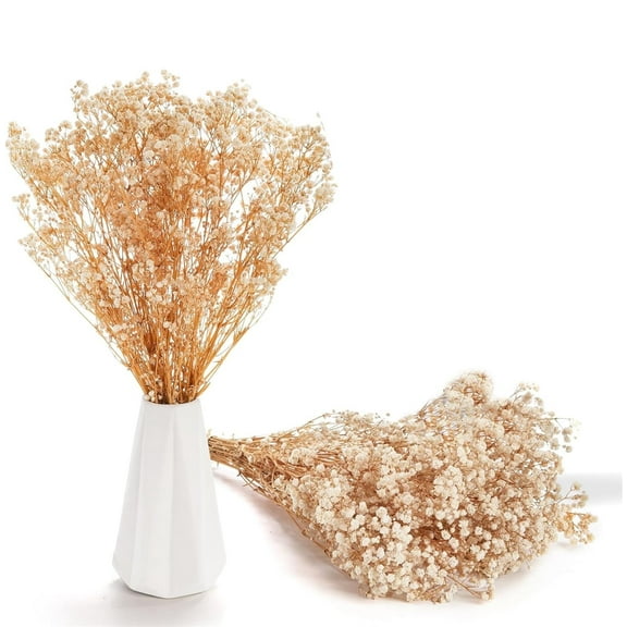 1 Bundles Dried Flowers,Bexikou 17inch White Dried Flower Bouquet,Mini Flowers Bouquet,Natural Gypsophila Branches for Vase Filler, Wedding, Table Centerpiece, Home Decor,DIY Wreath Floral, Crafts