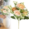 thumbnail image 1 of 1 Bundles Fake Roses Artificial Flowers for Outdoors Spring Decor,1 Bouquets UV Resistant Fake Flower Bouquet Faux Roses for Wedding Birthday Party Home Summer Cemetery Decor Table Centerpieces Decor, 1 of 9