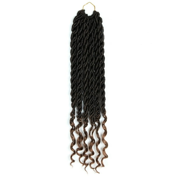 1 Bundles Twist Crochet Hair 22 Inch 24 Strands/pack Ombre Color Hair for Pigtail Twist Braiding Curly End Braiding Hair Extensions Multiple Tone Crochet Twist Braids Hair for Braiding
