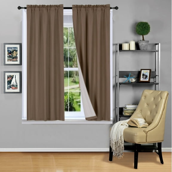 1 Burgundy panel rod pocket 100 % privacy foam lined window dressing light filtering curtain R64 size 35" wide X 63" length