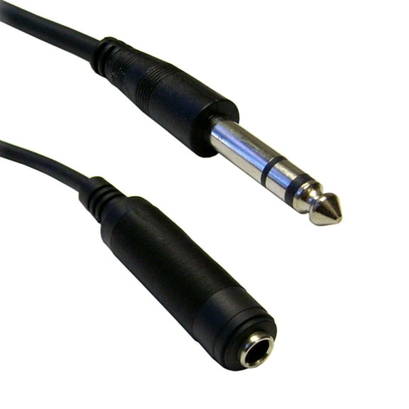 1 By 4 Inch Stereo Extension Cable, Trs, Balanced, 1 By 4 Inch Male To 1 By 4 Inch Female, 10 Foot