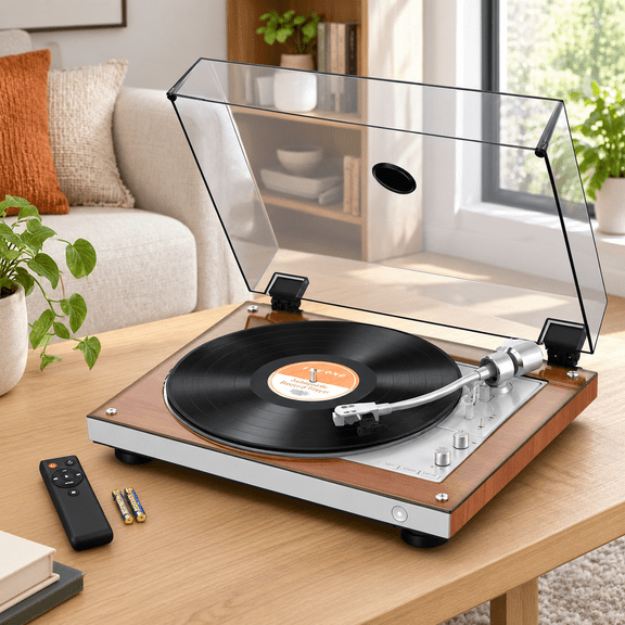 1 By One Fully Automatic Belt-drive Turntable Wireless Vinyl Record Player