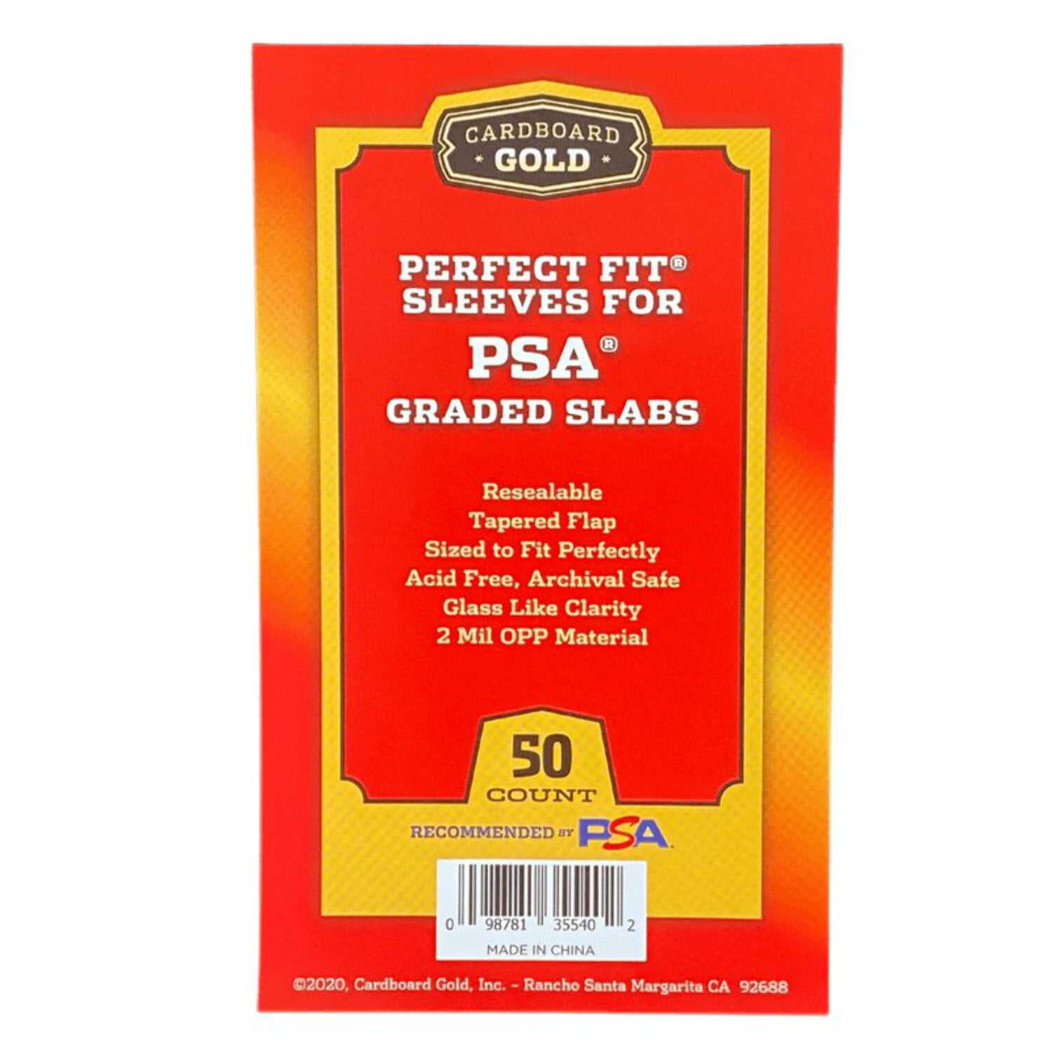 5) Cardboard Gold PSA Graded Card Sleeves - Perfect Fit Resealable PSA Slab  Sleeves Protector - Acid-Free - 50 Count Packs - Ideal for PSA Grading -  Protective Card Slabs with Official PSA Logo - Walmart.com