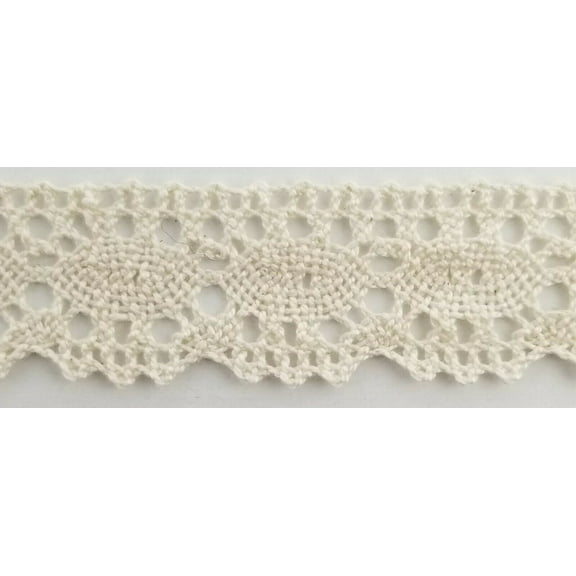 1" CLUNY LACE COTTON CROCHET TRIM - COLOR: NATURAL - 18 CONTINUOUS YARDS!