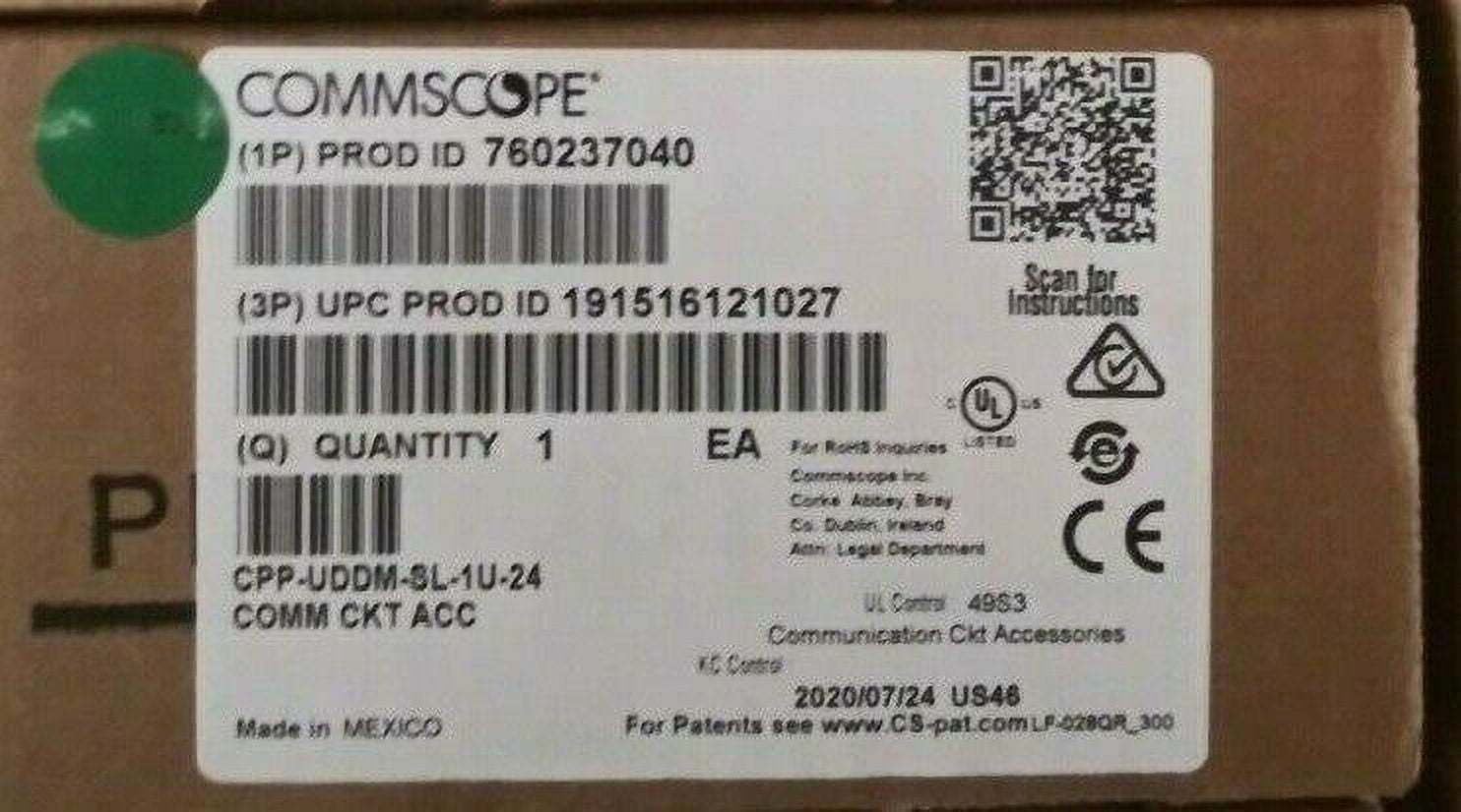 (1) COMMSCOPE Discrete Distribution Module Panel, SL, UTP, 1U, 24 port