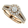 thumbnail image 1 of 1 CT 14K Rose Gold Vermeil Cubic Zirconia Split Shank Ring, Size 6, 1 of 1