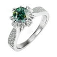 thumbnail image 1 of 1 CT 18K White Gold Moissanite Rings for Women Gift D Color VVS1 Diamond Rings S925 Sterling Silver Rings jewelry Moissanite Engagement Rings with Certificate, 1 of 8